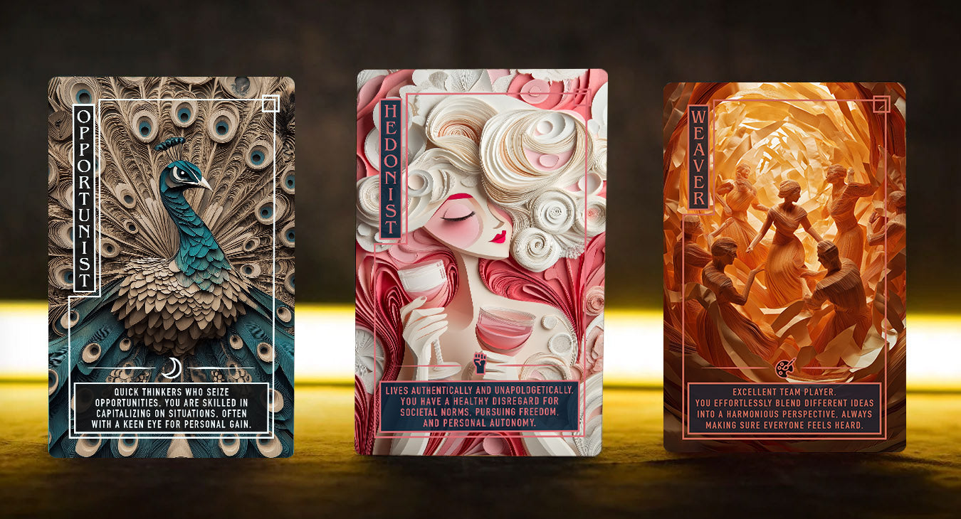 Archetype cards used within Know Thyself Dinner Party Game